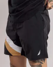 [NAUTICA] NAUTICA Men's Tabor 6" Swim Shorts in Black Size Medium M Black