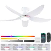46" Ceiling Fans with Lights Remote/APP Control, Low Profile Ceiling Fans wit...