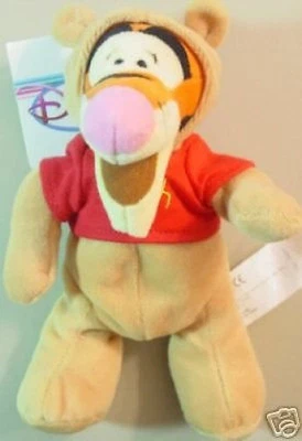 Disney Store USA DS US "TIGGER as POOH" BEAR Bean Bag Plush Toy 8" MWMT