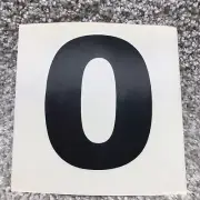 Number 0 Sticker 4"x3" Black Vinyl Mailbox Car OSHA