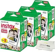 Fujifilm INSTAX Mini Instant Film (White) for Fujifilm Mini 8 & Mini 9 Cameras w/Microfiber Cloth by Quality (60)