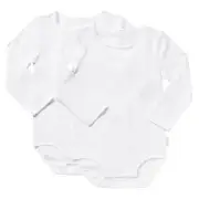 Bonds Wonderbodies Long Sleeve Bodysuit 2-Pack BY4RA White