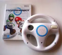 在飛比找Yahoo!奇摩拍賣優惠-Wii 瑪利歐賽車+方向盤(原廠) Mariokart MA