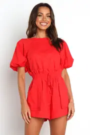 [PUP56] Chelsey Linen Set - Red 6 Red
