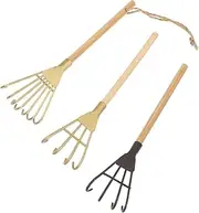 ERINGOGO 3Pcs Mini Iron Garden Rakes Retro Decor for Potted Plants Multi Purpose Soil Loosening Photography Props Vintage Iron Art Household Gardening Tools