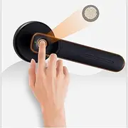 Smart Lock, Fingerprint Handle Key Door Lock for Room Office Smart Lever Door Knob Zinc Alloy Fingerprint Handle Lock,for Bedroom Hotel Office Apartment FANDIAO
