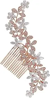 Beatifufu Hair Comb Hair Accessory Hair Jewelry Rhinestone Hair Accessories Hairpin Bridal Side Comb Bridal Hair Pins Bride Headpiece Hair Accessories for Women Zinc Alloy Rose Gold