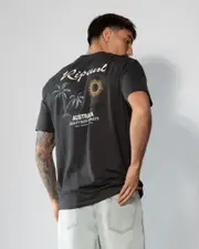 [Rip Curl] Rip Curl Men's Sunset Desto T-Shirt in Washed Black Aus Size 2XL 2XL Washed Black Aus