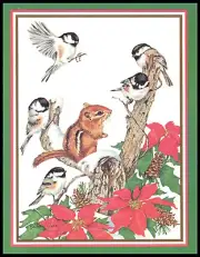 Greeting Card - Bird Chipmunk - Barbara Goss - Christmas 0782