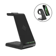 3 in 1 Wireless Charger T3 Apple Fast Charging Station for iWatch/iphone/Airpods-Black