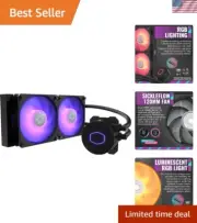 MasterLiquid ML240L RGB V2, Close-Loop AIO CPU Liquid Cooler, Gen3 Dual Chamb...