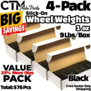 4-Box 1oz Black Balance Wheel Weights Stick-on Adhesive Tape Lead-Free 36 lbs