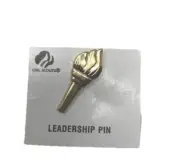 Girl Scout SENIOR LEADERSHIP PIN Gold Torch Award Earned Official NEW