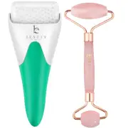 Ice & Rose Quartz Roller for Face - Face Massager Skin Care Tools with Small Eye