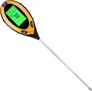 Generic 4 In 1 Digital Soil Tester Multifunctional Soil Temperature Monitor Sunlight Intensity PH Value Soil Acidity Alkalinity Tester for Gardening Plants Farming