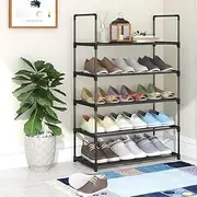 [Uandhome] 5-Tier Shoe Rack Organiser, Stainless Steel Shoe Tower Shoe Storage Organizer, Heavy Duty Shoe Storage Shelf, Hold up to 20 Pairs of Shoes, Stackable Shoe Tower for Living Room, Entryway