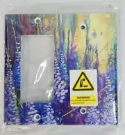 Watercolor Flowers Single Rocker Light Switch Cover Decorative