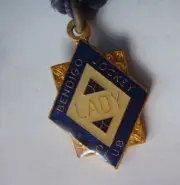 OLD COLLECTABLE SOUVENIR PIN- BENDIGO JOCKEY CLUB, LADY 1975/75