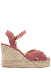 Castañer Blaudell 80 Suede Wedge Espadrilles - Pink - 36 (IT36/ UK3) 36 (IT36/ UK3)