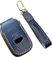 ontto Key case fit for Subaru Ascent BRZ Crosstrek Forester Impreza Legacy Levorg Outback STI WRX XV Leather Remote Key Fob Cover Keyring Accessories Key Shell Keychain Key Holder Blue