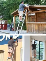 Portable 12.5FT Telescoping Extension Folding Ladder Multi-Purpose 330 Lbs Load