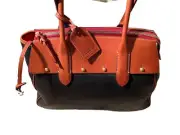 Dooney & Bourke Large Wilson Shoulder Bag/Tote Black & Tan Leather
