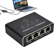 Gigabit Ethernet Splitter | Internet Cable Splitter 1 in 4 Out | 1000Mbps RJ45 Network Cable Splitter for Security Monitoring Cable