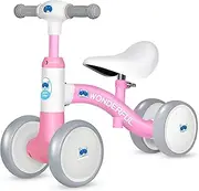 Baby Balance Bike,Kids Balance Bike with 4 Wheels,Baby Bike Toddler First Birthday Gifts,Toddler Balance Bike,4 Wheels Toddler First Bike,Baby Walker Balance Bike with 4 Wheels for Ages 12-24 Months
