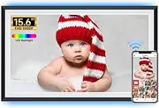 Frameo 15.6 inch WiFi Digital Photo Frame -1920*1080 HD Digital Picture Frame 32GB Memory, IPS Touch Screen Electronic Frames with Auto-Rotate, Slideshow, Wall-Mounted, Share Photos Videos Instantly