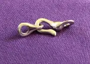Solid Shaped .925 Sterling Silver 1 Strand Hook and Eye Clasp
