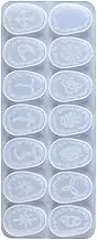 Rune Stone Resin Mold | Rune Stone Jewelry Resin Casting Molds,14 Cavities Crystal Epoxy Resin Casting Charm Mold for Jewelry Pendant Crafts Making