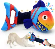 Large Squeaky Dog Toys : Plush Stuffed Puppy Toys with Crinkle Paper-Tug of War