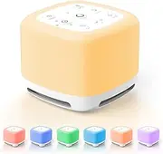 AMIR Noise Sound Machines, 40 Soothing Sounds and Sleep White Noise Machine with Baby Night Light for Sleeping, Adjustable Brightness, Memory Function for Baby Adults, Home, Office, Travel - White