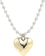 [Generic] Necklace Pendant Chain Men Women Jewellery Heart Necklace Black Pendant For Women