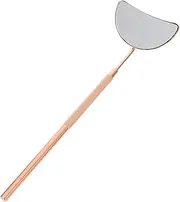 Healeved Half-Moon Shape Lash Mirror - 1Pcs Stainless Steel Hand Mirror, Rose Gold Makeup Mirror with Handle for Lash Extension, Makeup - Eyelash Extensions Accessories (16.5X5X0.5cm)