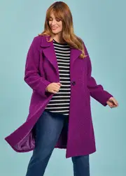 [Virtuelle] Taking Shape Cocoon Longline Coat Size 18 in Grape Juice - Plus Size Women's Clothing Grape Juice
