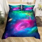 Galaxy Duvet Cover Full Size Trippy Nebula Celestial Bedding Set, Outer Space