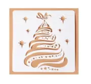 Christmas Tree Stars Drawing Art Painting Card Craft 5x5 Inch Template Stencil