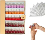 Magnetic Nail Swatches Book, Nail Color Display Book Organizer, Professional Magnet Removable Blank Nails Sample Displays Organizer, Nails Art Salon Design Display Booklet for Manicurist (Color-D,180)