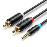 Vention BCLBJ 3.5mm Male to Dual RCA Male Adapter Cable - 5m - Black [BCLBJ]