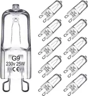 10 Pack G9 Halogen Bulb, G9 Bulb 25W 230V, Dimmable, G9 Halogen Lamp, 43mm