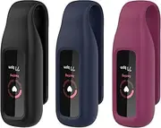 FitTurn Clip intended for Fitbit Luxe Clip Holder Case Replacement Soft Silicone Strap Accessories intended for Luxe Clip Case Accessory (Black,Blue,Red)