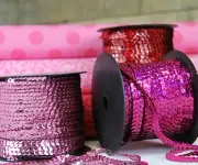 6MM SEQUIN STRING - BIG 80 YD ROLLS - 17 COLORS - SOLID & HOLOGRAPHIC STYLES