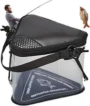 Live Bait Bucket,Folding Live Bait Container with Aeration Hole | Portable Transparent Organizer for Shrimp and Minnow