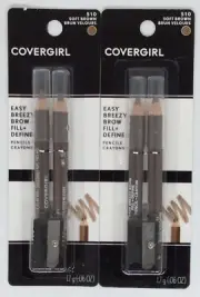 Set of 2 Covergirl Easy Breezy Brow Fill + Define Pencils - Soft Brown 510 - FS!
