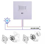 PIR Infrared Body Motion Sensor Detector Lamp Light Switch AC 100-240V 160° Wall