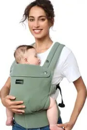 Momcozy Baby Carrier with Natural Cotton Linen NEW WITH TAG Sage Green