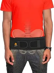 Sacroiliac Si Hip Belt by Sparthos - Immediate Relief for Sciatic, Pelvic, Lower Back and Leg Pain - Hip Joint Support for Women and Men - for Sacral Nerve, Waist, Pregnancy (Black-REG)