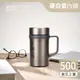 IKUK艾可 陶瓷保溫杯瓷芯手把杯500ml 鋼鐵灰