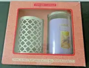Yankee Candle 12 oz Lemon Lavender PERFECT PILLAR w/Metalic Sleeve NEW in Box